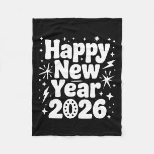 Cheers To 2026 Happy New Year Party Fleece Blanket