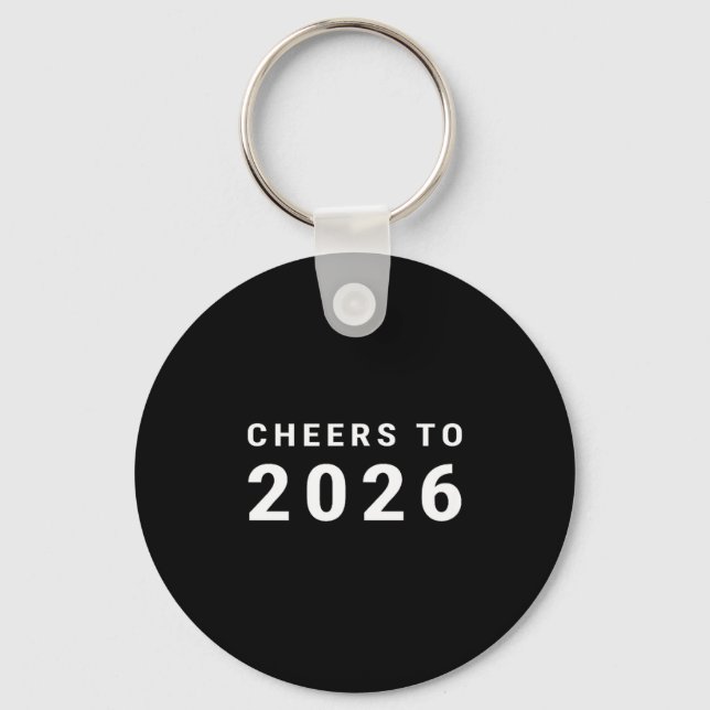 Cheers To 2026 Minimalist New Year  Key Ring (Front)