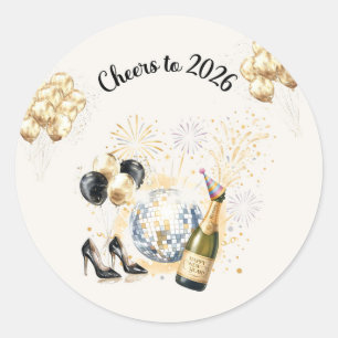 Cheers to 2026 New Year’s Eve Party Classic Round Sticker