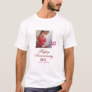 Cheers to 20 Years happy anniversary add photo dat T-Shirt