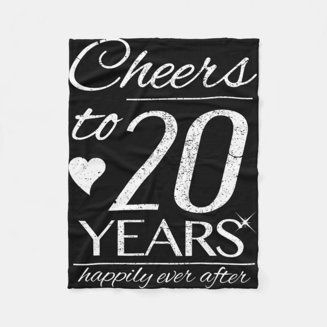 Cheers To 20 Years Married Couples 20th Wedding An Fleece Blanket (Front)
