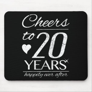Cheers To 20 Years Married Couples 20th Wedding An Mouse Pad