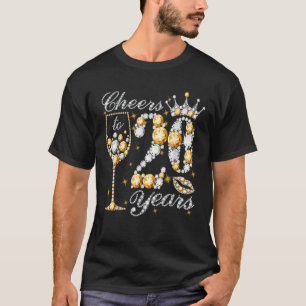 Cheers To 20 Years Old Happy 20th Birthday Queen D T-Shirt