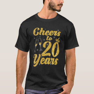 Cheers To 20 Years Old Queen Cute 20Th Birthday Pa T-Shirt