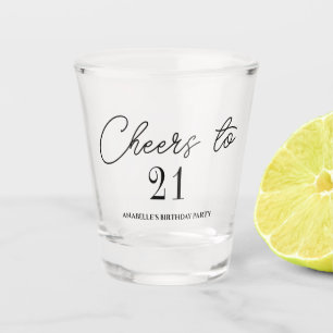 Cheers to 21 birthday party  shot glass