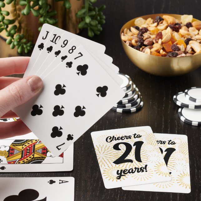 Cheers to 21 years!  playing cards (In Situ)
