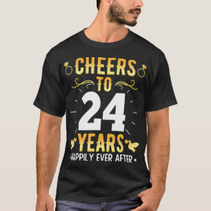 Cheers To 24 Years Married Couples 24th Wedding An T-Shirt