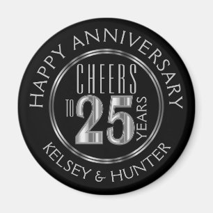 Cheers to 25 Years - Anniversary Magnet