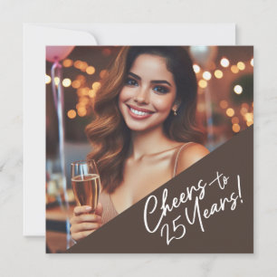 Cheers to 25 Years Birthday Party Celebration Invitation