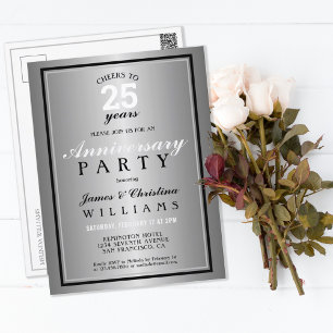 Cheers to 25 Years Silver Wedding Anniversary  Postcard