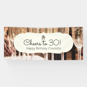 Cheers to 30 Champgane Birthday  Banner