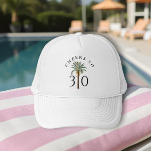 Cheers to 30 Palm Beach Tropical Birthday Trucker Hat