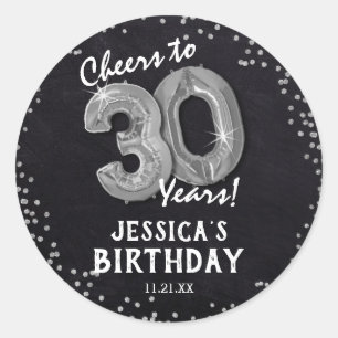 Cheers to 30 Years! 30th Birthday Classic Round Sticker