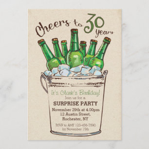 Cheers to 30 years Birthday Invitation