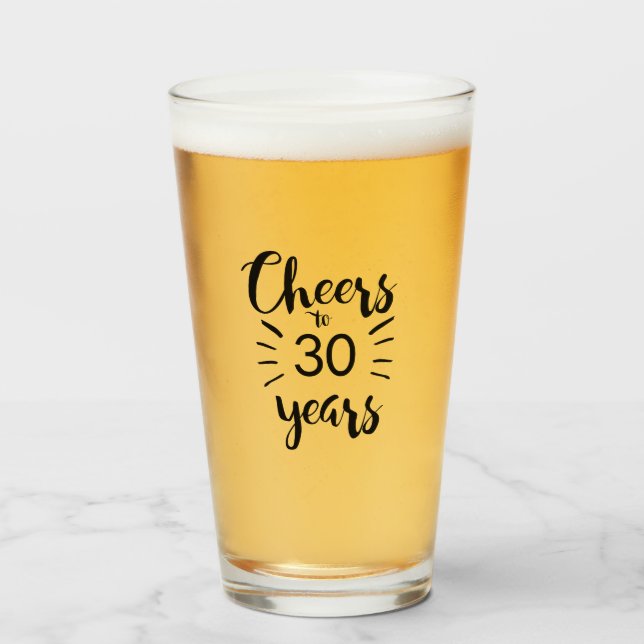 Cheers to 30 years glass (Front Filled)