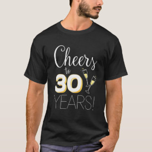 Cheers To 30 Years Married Couple Champagne Annive T-Shirt