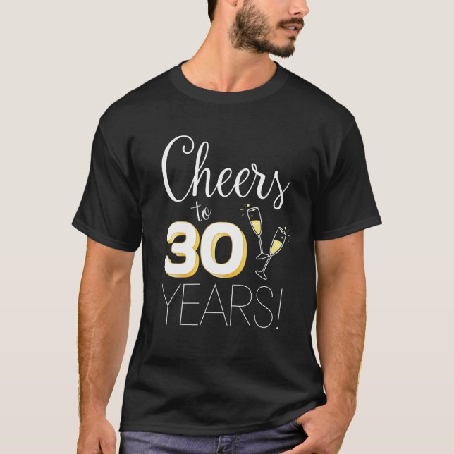 Cheers To 30 Years Married Couple Champagne Annive T-Shirt (Front)