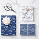 Cheers to 30 Years Navy Blue 30th Birthday Wrapping Paper Sheet<br><div class="desc">Cheers to 30 Years Navy Blue 30th Birthday

A personalised gift for the special person in your life whose turning 30 this year!  A subtle pattern of their name and customised text on gift wrapping paper is the perfect touch.</div>