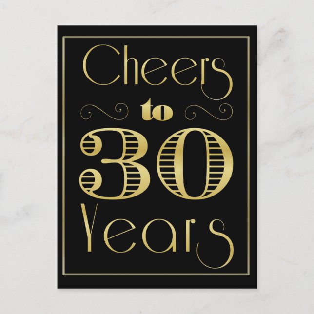 Cheers to 30 Years Postcard (Front)