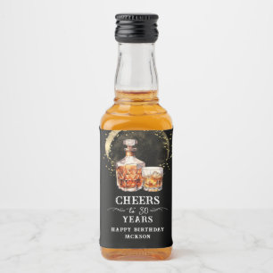 Cheers to 30 Years Whiskey Liquor Bottle Label
