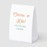 Cheers to 30th birthday name date orange green blu