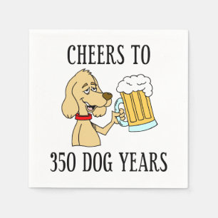 Cheers To 350 Dog Years 50th Birthday Napkin