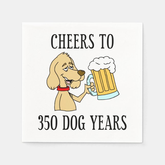 Cheers To 350 Dog Years 50th Birthday Napkin (Front)