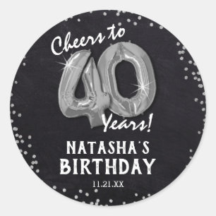 Cheers to 40 Years! 40th Birthday Classic Round Sticker
