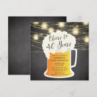 Cheers to 40 Years 40th Birthday Invitation