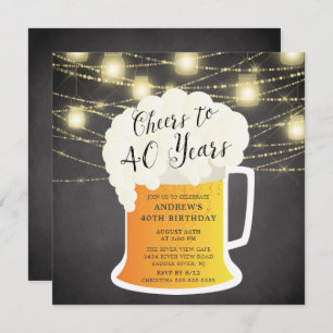 Cheers to 40 Years 40th Birthday Invitation