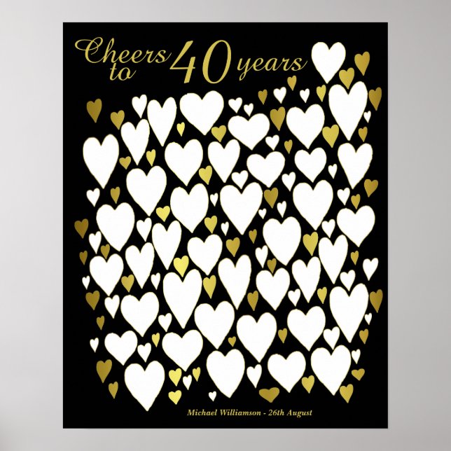 Cheers To 40 Years - 40th Birthday Poster (Front)
