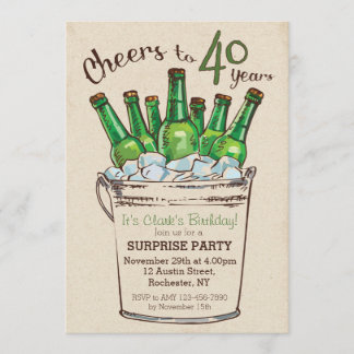 Cheers to 40 years Birthday Invitation