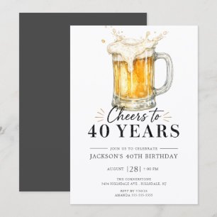 Cheers to 40 Years Birthday Invitation