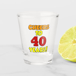 Cheers To 40 Years Colourful Shot Glass