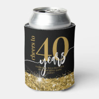 Cheers to 40 Years Gold Glitter Birthday Favour
