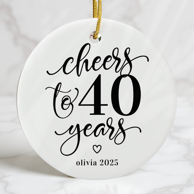 Cheers to 40 Years Milestone Birthday Ornament (Creator Uploaded)