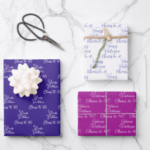 Cheers to 40 Years Purple Magenta 40th Birthday Wrapping Paper Sheet