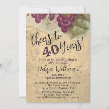 Cheers to 40 Years Vintage Rustic 40th Birthday 