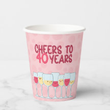 Cheers to 40 years wine themed kawaii style
