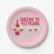 Cheers to 40 years wine themed kawaii style