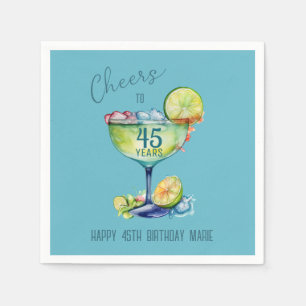Cheers to 45 Years Milestone Birthday Napkin