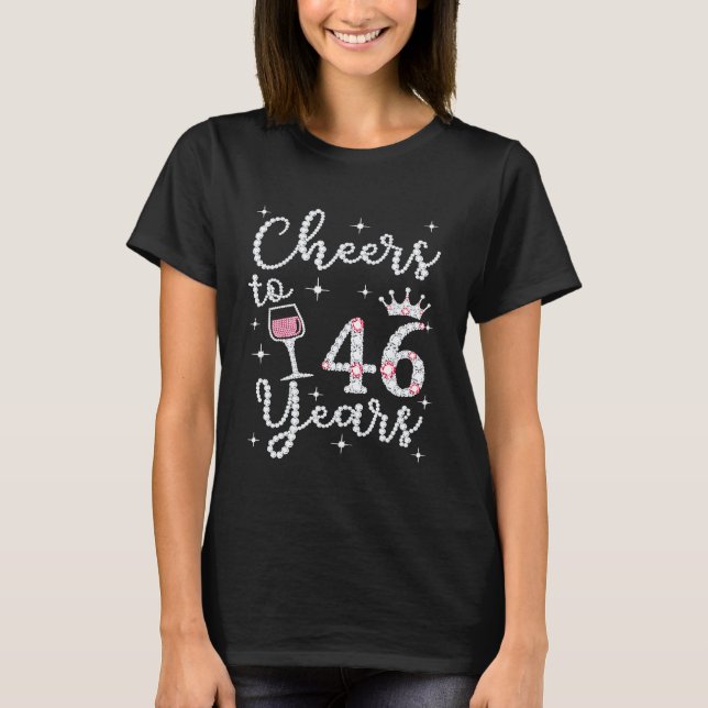 Cheers To 46 Years 1975 46Th Birthday Tee For Wome (Front)