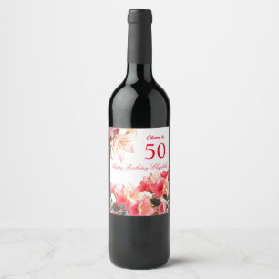 Cheers to 50 add your name wine label