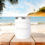 Cheers to 50 Fabulous Years! Birthday Gift<br><div class="desc">Celebrate the big 5-0 in style with this sleek and durable stainless steel wine tumbler! Featuring the phrase "Cheers to 50 Fabulous Years, " it’s the perfect personalised gift for milestone birthdays. Keeps beverages at the perfect temperature, making every sip special. This trendy super cute personalised stemless wine glass makes...</div>