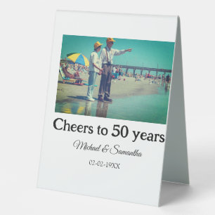 cheers to 50 years anniversary add name photo date