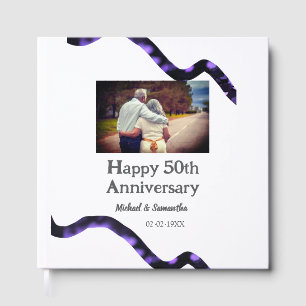 cheers to 50 years anniversary add name photo date guest book