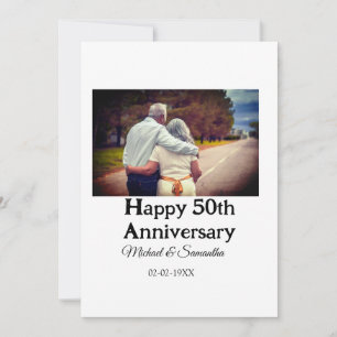 cheers to 50 years anniversary add name photo date invitation