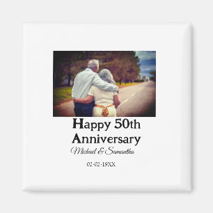 cheers to 50 years anniversary add name photo date magnet