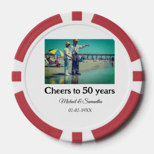 cheers to 50 years anniversary add name photo date poker chips