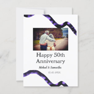 cheers to 50 years anniversary add name photo date postcard